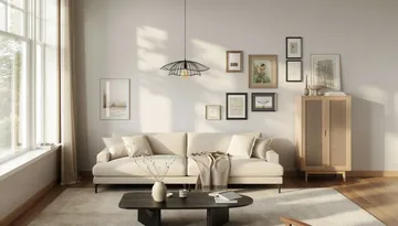 Menard Premium 5-seters dyp sofa i bouclé - Lysbeige - Møbler - Sofaer