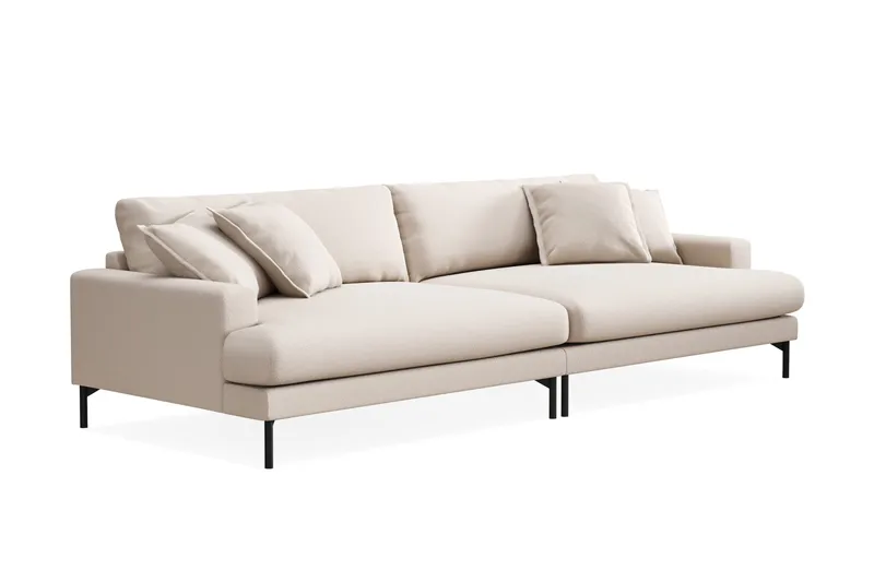 Menard Premium 5-seters dyp sofa i bouclé - Lysbeige - Møbler - Sofaer