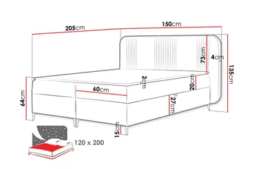 Alani Sengpakke Kontinentalseng 120x200 cm - Beige - Møbler - Senger - Komplett sengepakke