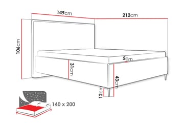 Alaudin Sengeramme 140x200 cm - Grønn - Møbler - Senger - Sengeramme & sengestamme