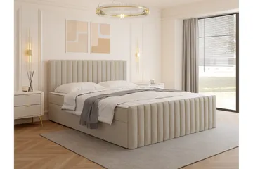 Calrosor Sengepakke Kontinentalseng med Oppbevaring 180x200 cm - Beige - Møbler - Senger - Komplett sengepakke