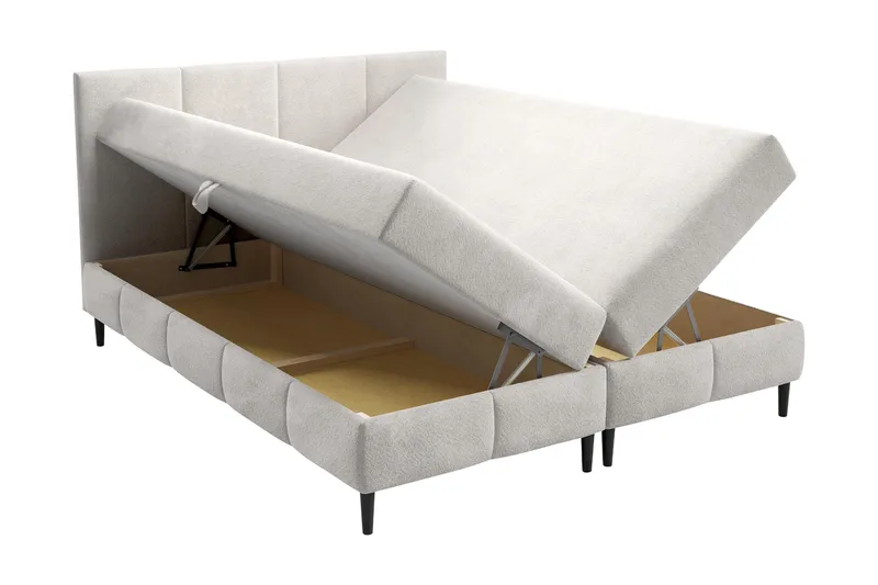 Celestine Oppbevaringsseng 200x200 cm - Hvit - Møbler - Senger - Komplett sengepakke