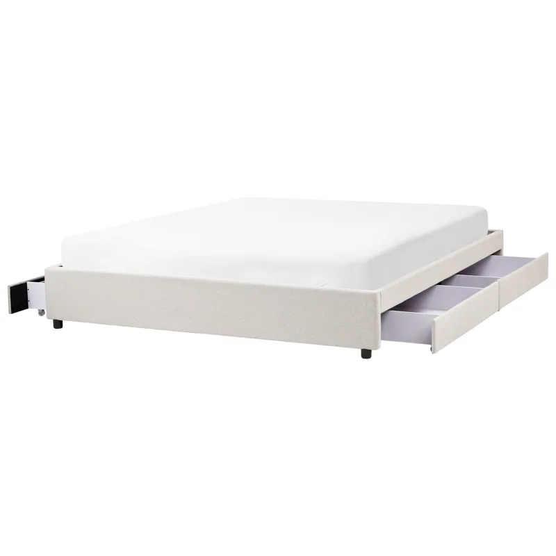 Dobbelseng Prades 180x200 cm - Lys beige - Møbler - Senger - Sengeramme & sengestamme