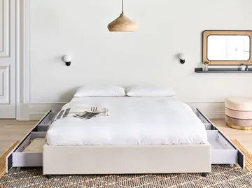 Dobbeltseng Prades 140x200 cm - Lys beige - Møbler - Senger - Sengeramme & sengestamme