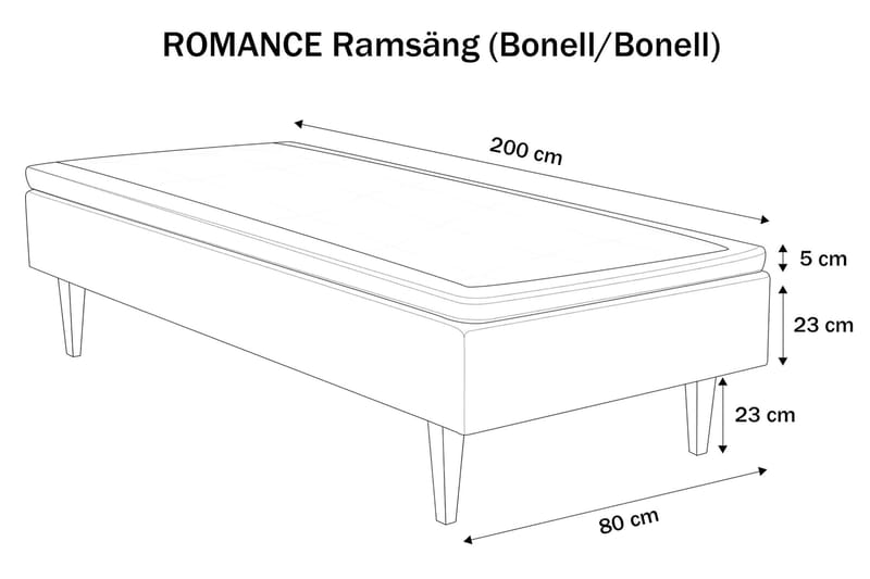 Viken Bas Rammeseng 80x200 cm - Gr å - Møbler - Senger - Enkeltsenger