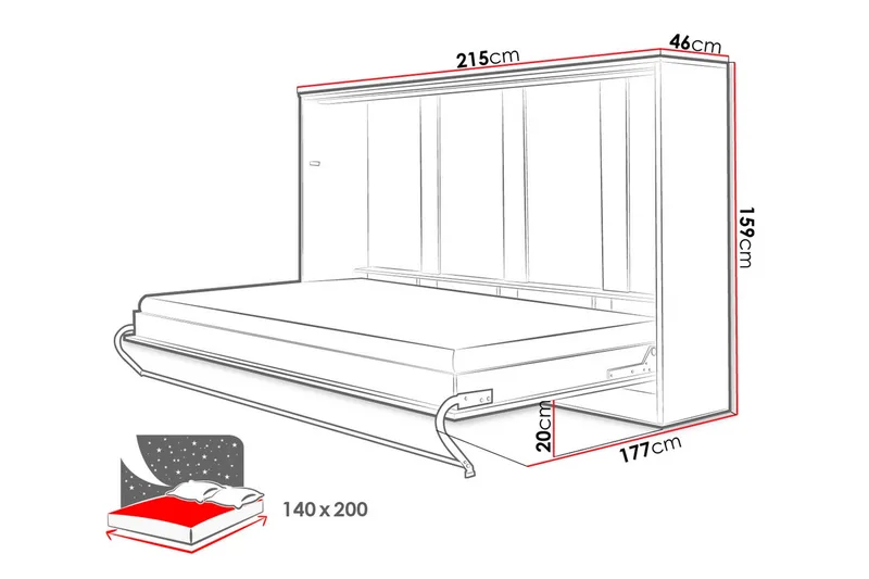 Concept Pro Sengeskap 90x200 cm Wilson & Wood Hvit - Møbler - Senger - Gjesteseng & ekstraseng - Skapseng