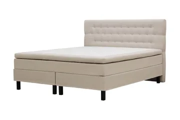HVILA Classic komplett sengepakke 160x200 cm kontinentalseng med diamantmønstret sengegavl - Beige - Møbler - Senger - Komplett sengepakke