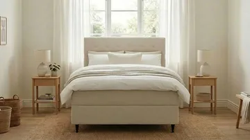 HVILA Plus komplett sengesett med oppbevaring 120x200 cm - Lys beige - Møbler - Senger - Komplett sengepakke