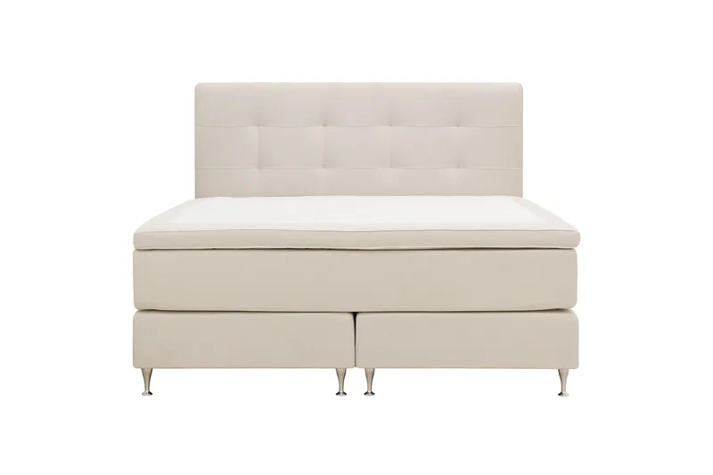 HVILA Premium Kontinentalseng 160x200 cm - Lysebeige stoff - Møbler - Senger - Kontinentalsenger