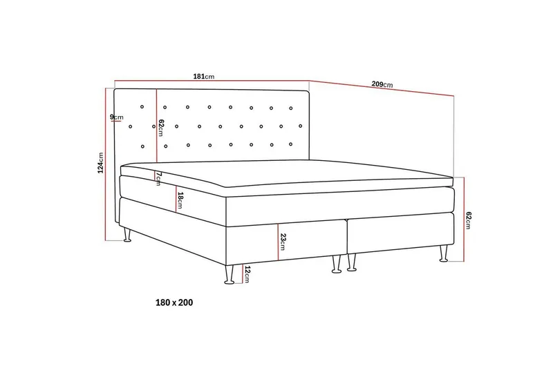 HVILA Plus komplett sengesett 180x200 cm - Grå - Møbler - Senger - Komplett sengepakke