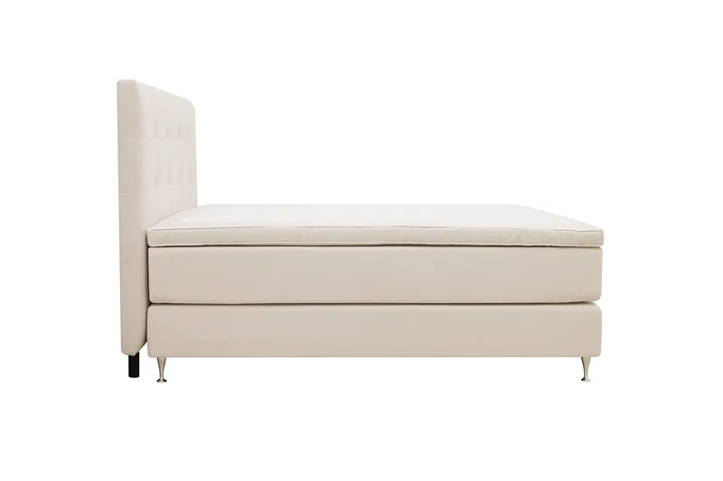 HVILA Premium Kontinentalseng 160x200 cm - Lysebeige stoff - Møbler - Senger - Kontinentalsenger