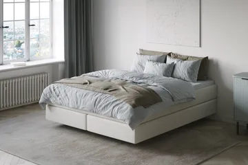 HVILA Premium kontinentalseng 180x200 cm med svevende effekt uten overmadrass - Hvit - Møbler - Senger - Komplett sengepakke