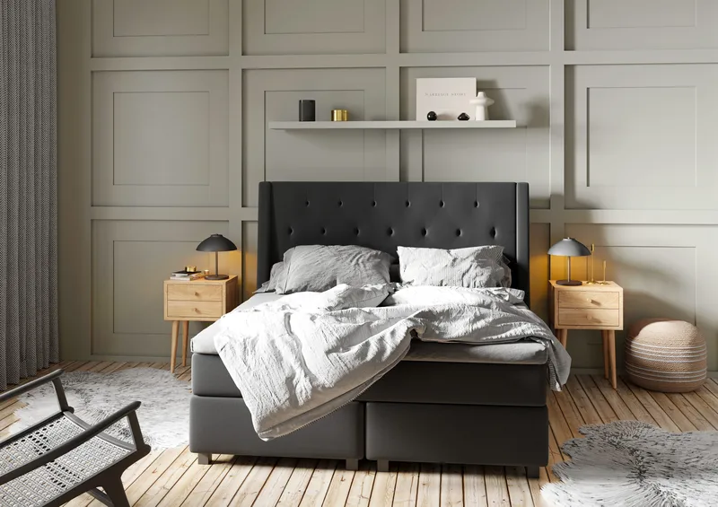 Imperia Komplett Sengepakke 180x200 cm - Grå - Møbler - Senger - Komplett sengepakke