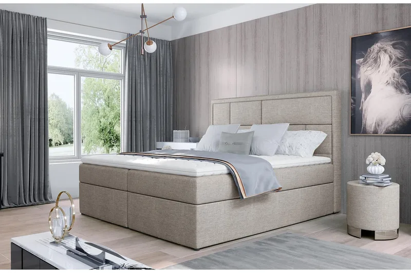 Emeron Sengepakke 180x200 cm - Beige - Møbler - Senger - Komplett sengepakke