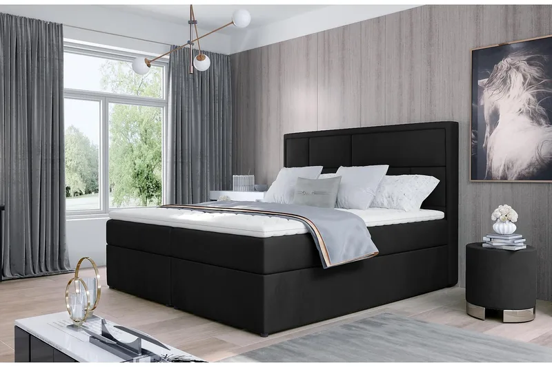 Emeron Sengepakke 180x200 cm - Svart - Møbler - Senger - Komplett sengepakke