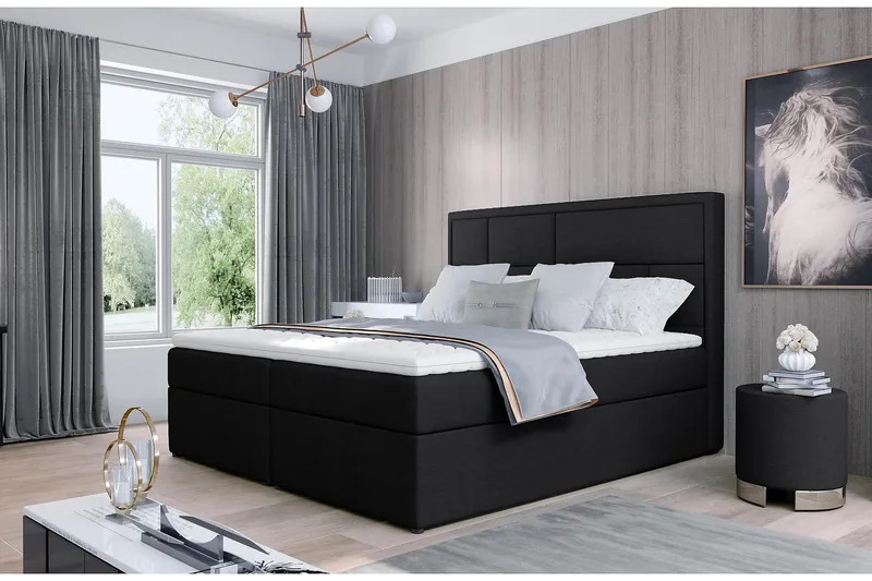 Emeron Sengepakke 180x200 cm - Svart - Møbler - Senger - Komplett sengepakke