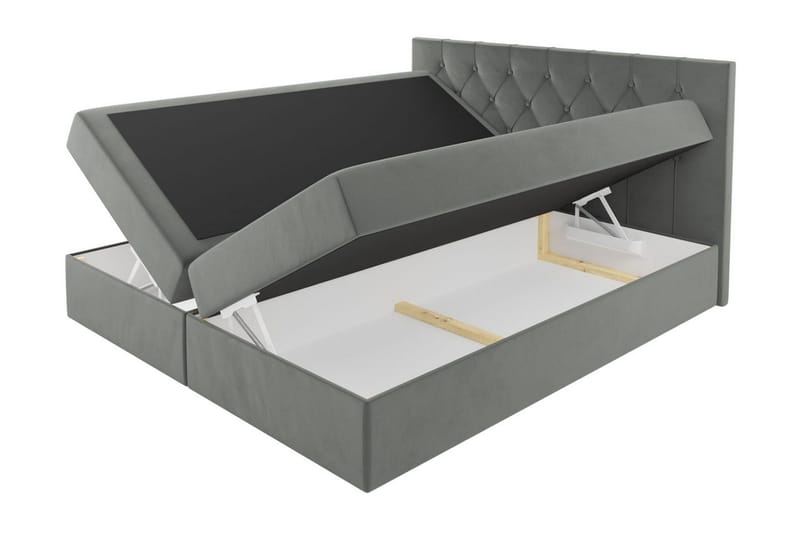 Kontinentalseng med Oppbevaring 124x208 cm - Svart - Møbler - Senger - Komplett sengepakke
