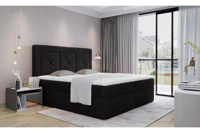 Sidria Sengepakke 180x200 cm - Svart - Møbler - Senger - Komplett sengepakke