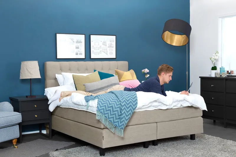 Bed Deluxe Komplett Sengepakke 180x200 Beige - Møbler - Senger - Kontinentalsenger