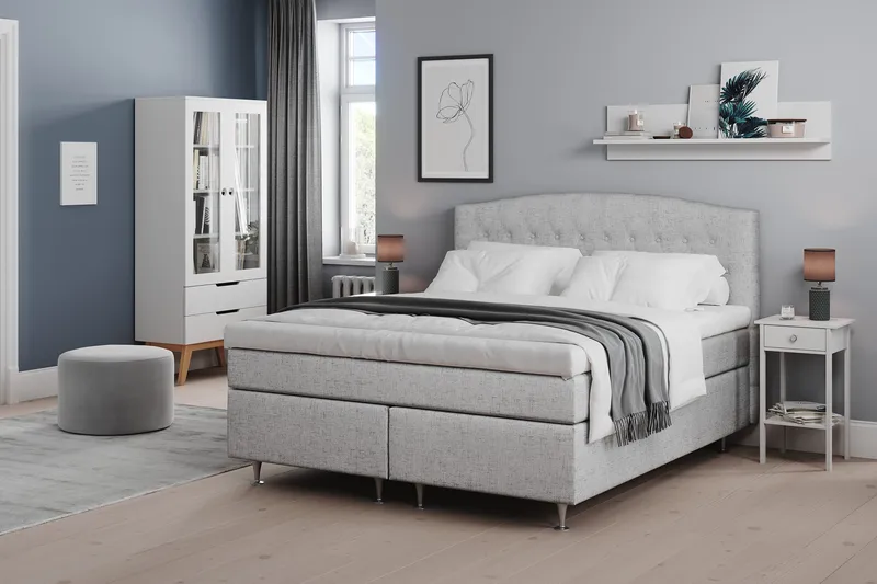 Belda Sengepakke 160x200 Fast/Medium - Lysegrå - Møbler - Senger - Kontinentalsenger