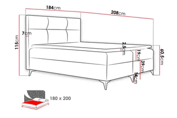 Galtebol Kontinentalseng 180x200 cm - Møbler - Senger - Kontinentalsenger