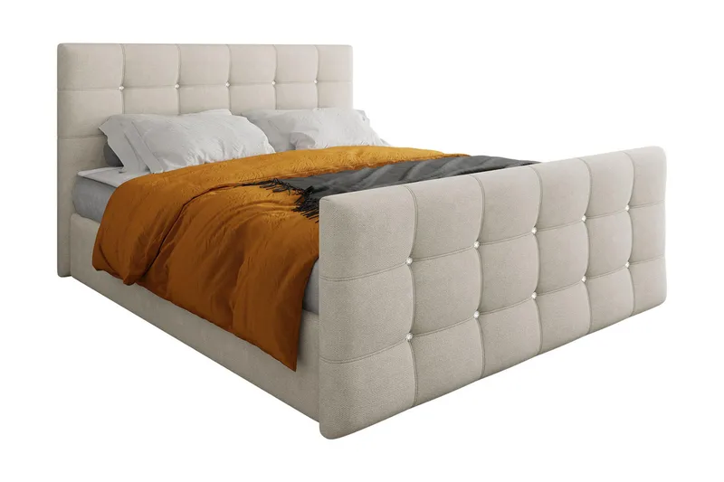 Kleos Kontinentalseng 180x200 cm med Sengegavl - Beige - Møbler - Senger - Kontinentalsenger