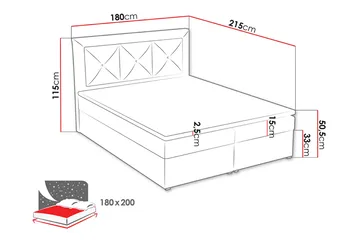 Moden Kontinentalseng 180x215 cm - Beige/Grå - Møbler - Senger - Kontinentalsenger