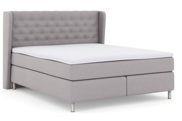 Select No 3 Komplett Sengepakke 160x200 Fast - Lysegrå/Metallben - Møbler - Senger - Kontinentalsenger