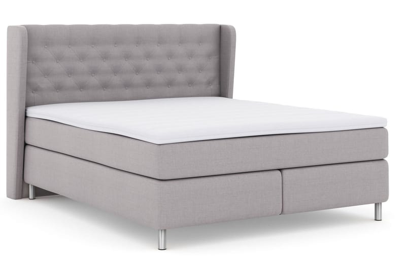 Select No 3 Komplett Sengepakke 160x200 Fast - Lysegrå/Metallben - Møbler - Senger - Kontinentalsenger