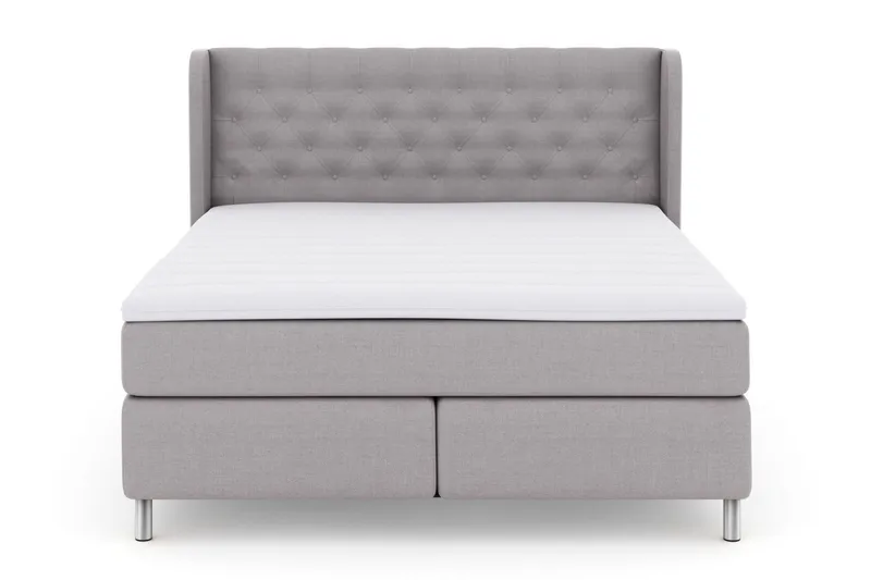 Select No 3 Komplett Sengepakke 160x200 Fast - Lysegrå/Metallben - Møbler - Senger - Kontinentalsenger