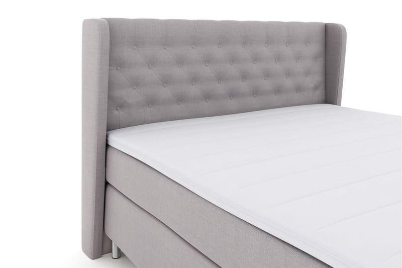 Select No 3 Komplett Sengepakke 160x200 Fast - Lysegrå/Metallben - Møbler - Senger - Kontinentalsenger