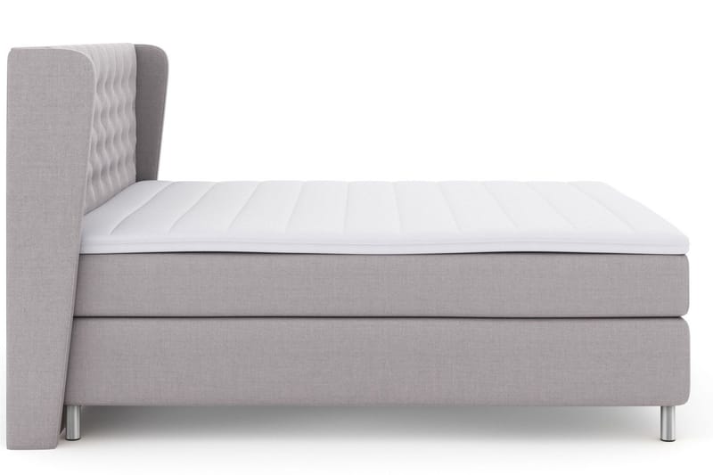 Select No 3 Komplett Sengepakke 160x200 Fast - Lysegrå/Metallben - Møbler - Senger - Kontinentalsenger