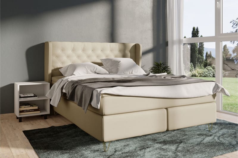Select No 3 Komplett Sengepakke 180x200 Fast - Beige/Kobberben - Møbler - Senger - Kontinentalsenger