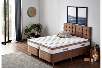 Latrona Kontinentalseng Dobbel 180x200 cm - Lysebrun - Møbler - Senger - Kontinentalsenger