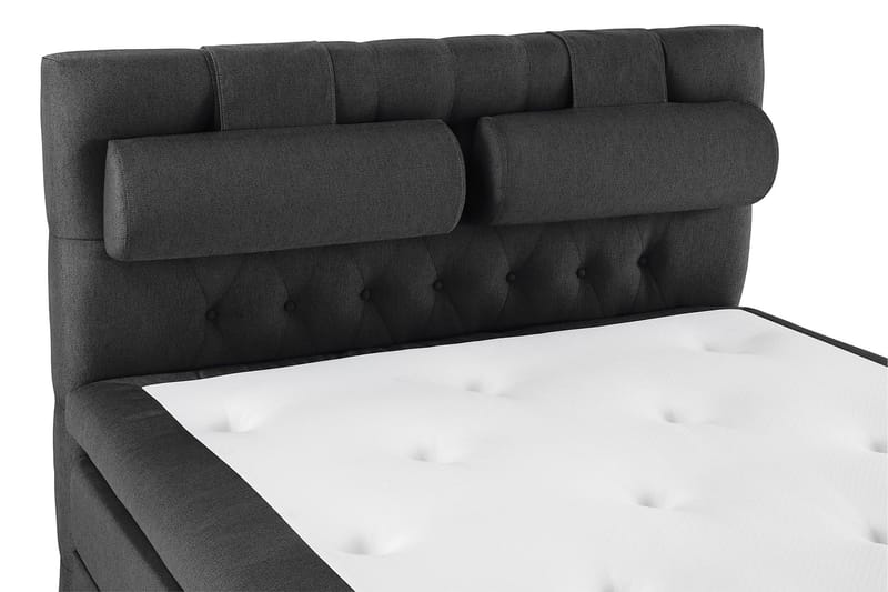 Lucky Komplett Sengepakke 140x200 Polyeter Diamant Sengegavl - Nakkepute Stor Svart/Grå - Møbler - Senger - Komplett sengepakke