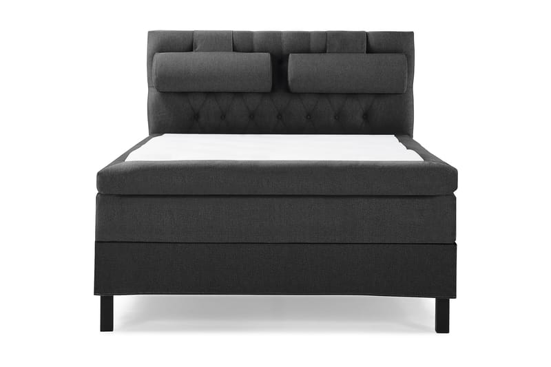 Lucky Komplett Sengepakke 140x200 Polyeter Diamant Sengegavl - Nakkepute Stor Svart/Grå - Møbler - Senger - Komplett sengepakke