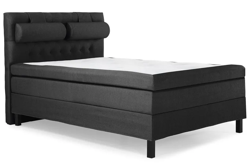 Lucky Komplett Sengepakke 140x200 Polyeter Diamant Sengegavl - Nakkepute Stor Svart/Grå - Møbler - Senger - Komplett sengepakke