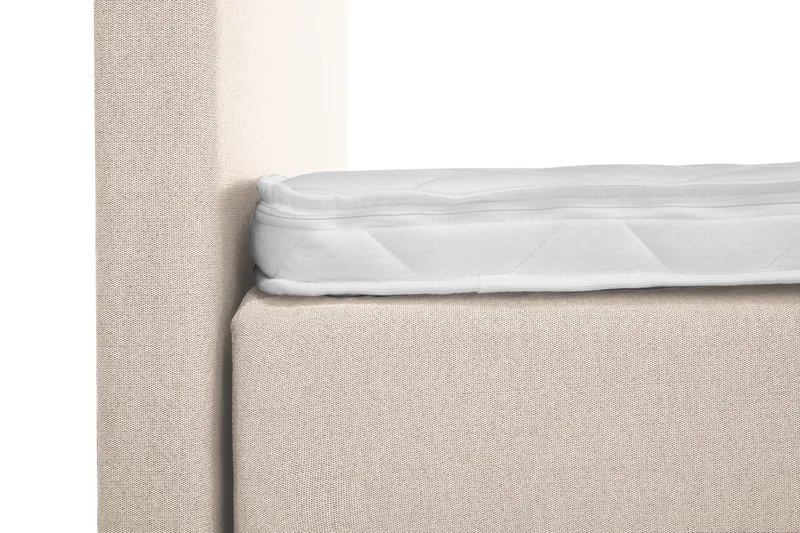 Lucky Komplett Sengepakke 180x200 Skum Glatt Sengegavl - Beige - Møbler - Senger - Komplett sengepakke