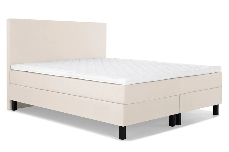 Lucky Komplett Sengepakke 180x200 Skum Glatt Sengegavl - Beige - Møbler - Senger - Komplett sengepakke