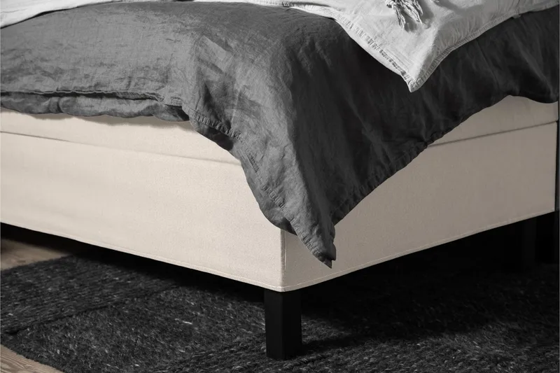 Lucky Komplett Sengepakke 180x200 Skum Glatt Sengegavl - Beige - Møbler - Senger - Komplett sengepakke