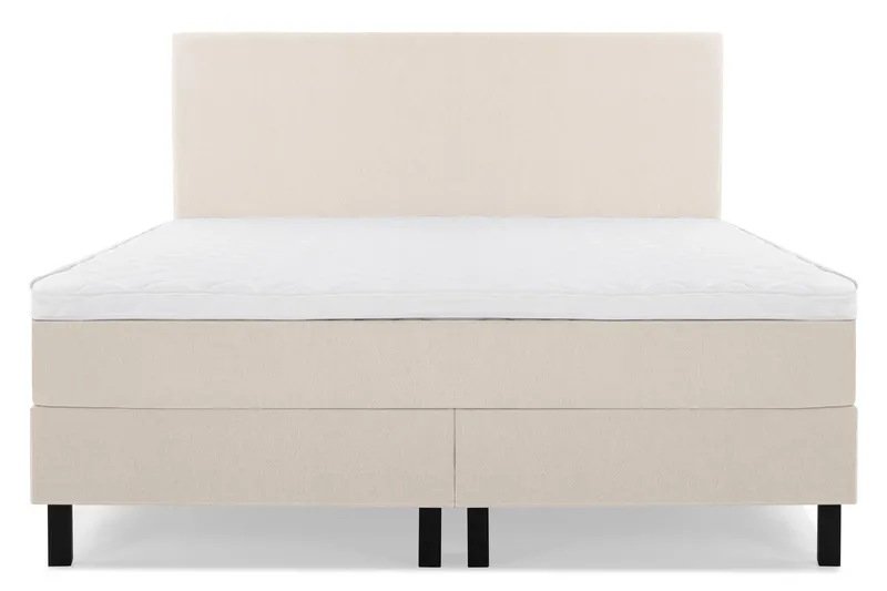 Lucky Komplett Sengepakke 180x200 Skum Glatt Sengegavl - Beige - Møbler - Senger - Komplett sengepakke