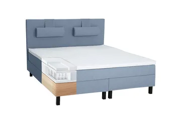 Lucky Komplett Sengepakke 180x200 Polyeter Glatt Sengegavl - Nakkepute Stor Mørkeblå - Møbler - Senger - Komplett sengepakke