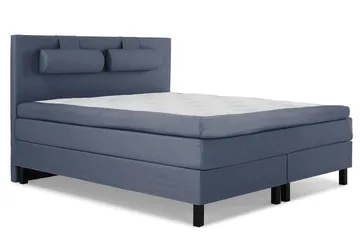 Lucky Komplett Sengepakke 180x200 Polyeter Glatt Sengegavl - Nakkepute Stor Mørkeblå - Møbler - Senger - Komplett sengepakke