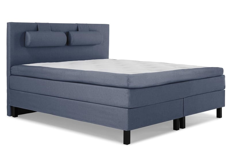 Lucky Komplett Sengepakke 180x200 Polyeter Glatt Sengegavl - Nakkepute Stor Mørkeblå - Møbler - Senger - Komplett sengepakke