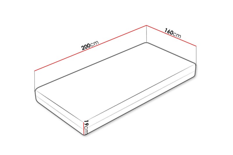 Hartsville Madrass 160x200 cm - Hvit - Møbler - Senger - Madrasser - Overmadrass