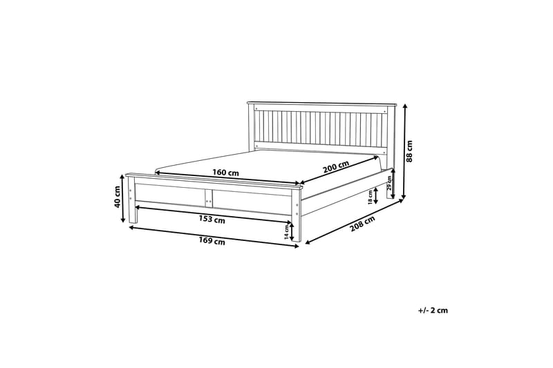 Mayenne Dobbeltseng 160 | 200 cm - Hvit - Møbler - Senger - Sengeramme & sengestamme