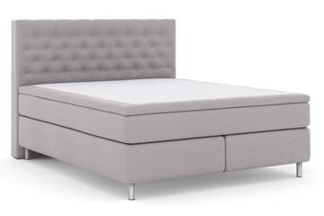 Select No 5 Komplett Sengepakke 160x200 Fast Lateks - Lysegrå/Metallben - Møbler - Senger - Komplett sengepakke
