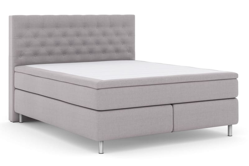 Select No 5 Komplett Sengepakke 160x200 Fast Lateks - Lysegrå/Metallben - Møbler - Senger - Komplett sengepakke