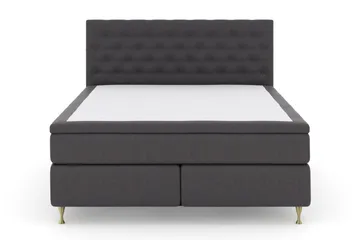 Select No 5 Komplett Sengepakke 210x210 Fast Lateks - Mørkegrå/Gullben - Møbler - Senger - Komplett sengepakke