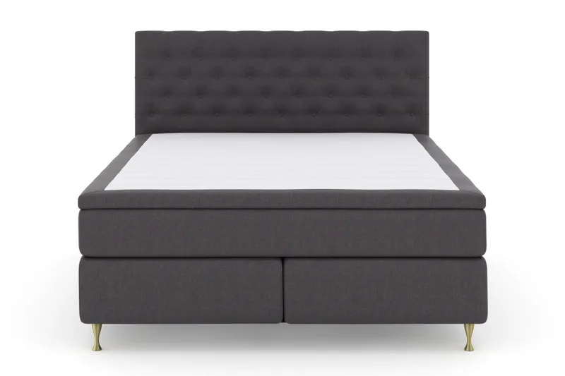 Select No 5 Komplett Sengepakke 210x210 Fast Lateks - Mørkegrå/Gullben - Møbler - Senger - Komplett sengepakke